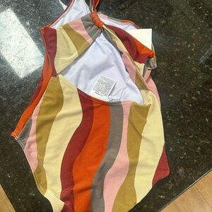 Multicolor Striped Swimsuit